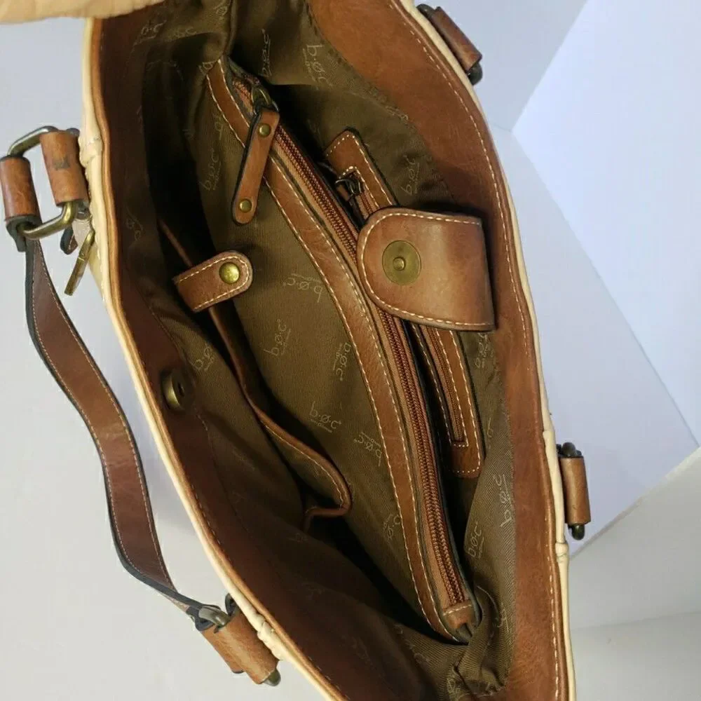 B.O.C. Born Concept Purse Handbag Tan Brown Shoulder Bag Pockets Western Country - Picture 4 of 8